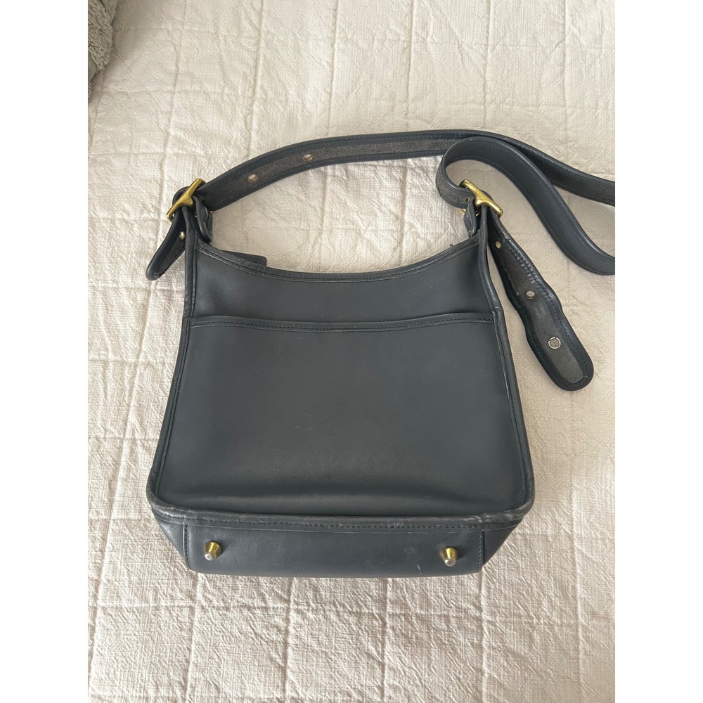 Coach Vintage Legacy Crossbody Bag Black Leather Brass Hardware